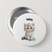 Charmante Wasserfarbenküche mit blauem Auge Blank Button (Vorne & Hinten)