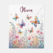 Charmante Wasserfarbenschmetterlingswiese Fleecedecke (Vorderseite)