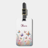 Charmante Wasserfarbenschmetterlingswiese Gepäckanhänger (Vorderseite vertikal)