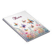 Charmante Wasserfarbenschmetterlingswiese Notizblock (Rechte Seite)