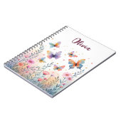 Charmante Wasserfarbenschmetterlingswiese Notizblock (Linke Seite)