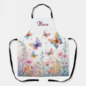 Charmante Wasserfarbenschmetterlingswiese Schürze (Vorderseite)