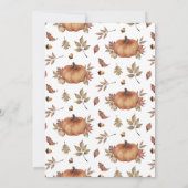 Charmante Weide Herbst Pumpkin Erntedank Dinner Einladung (Rückseite)