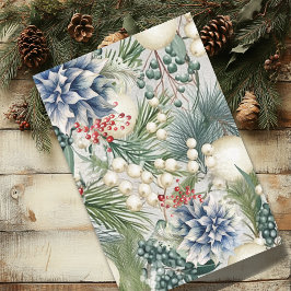 Charmante Weihnachten Elfenbeinschmuck Blue Red Seidenpapier