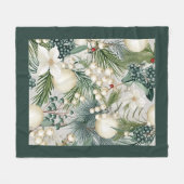 Charmante Weihnachten Ivory & Blue Elegante Fleecedecke (Vorderseite (Horizontal))