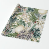 Charmante Weihnachten Ivory & Blue Elegante Geschenkpapier (Ungerollt)