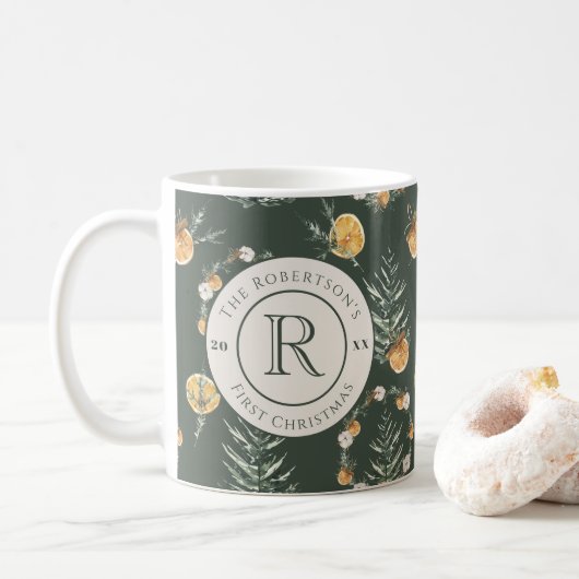Charmante Weihnachten: Mit Monogramm neu Kaffeetasse (Mit Donut)