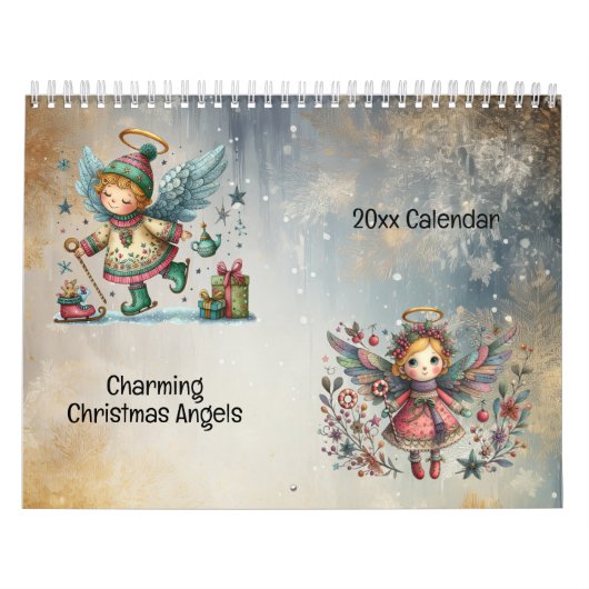 Charmante WeihnachtsAngels Folk Art Style Kalender (Titelbild)