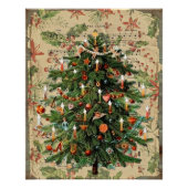 Charmante Weihnachtsbaum-Illustration Poster (Vorderseite)