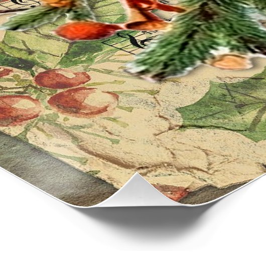 Charmante Weihnachtsbaum-Illustration Poster (Ecke)