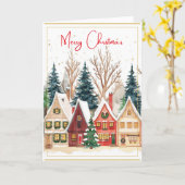 Charmante Weihnachtsdorf-Grußkarte Karte (Gelbe Blume)