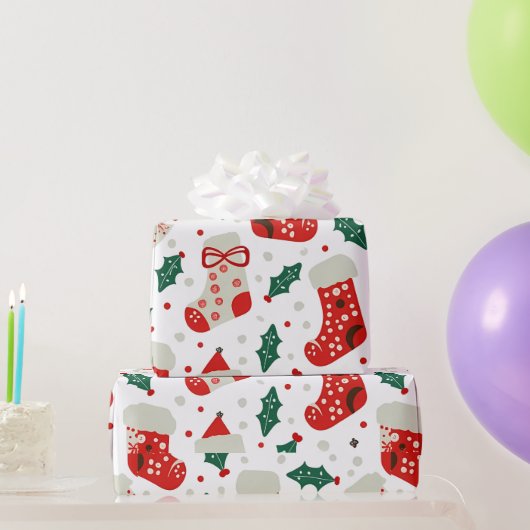 Charmante Weihnachtsfeiertage und Holly Pattern Geschenkpapier (Partygeschenke)