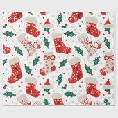 Charmante Weihnachtsfeiertage und Holly Pattern Geschenkpapier (Flach)