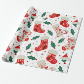 Charmante Weihnachtsfeiertage und Holly Pattern Geschenkpapier (Ungerollt)