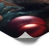 Charmante Weihnachtskätzchen mit festlicher Dekora Poster (Ecke)