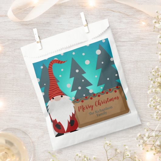 Charmante Weihnachtslandschaft Snowy Winter Landsc Geschenktütchen (Ausgeschnitten)