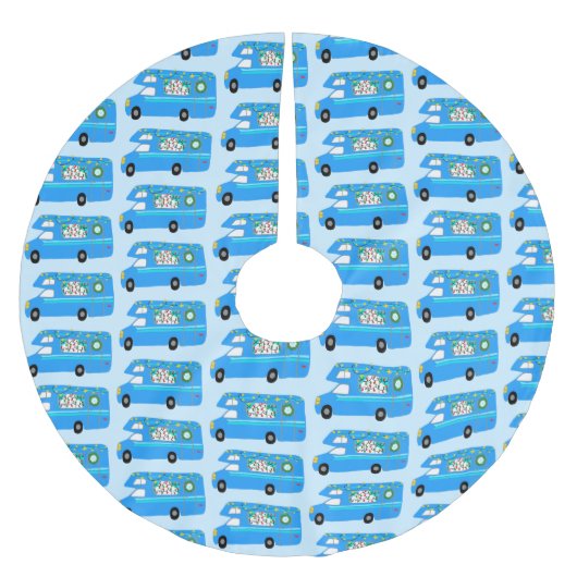 Charmante Weihnachtsmotorhäuser Camper RV Xmas Polyester Weihnachtsbaumdecke (Vorderseite)