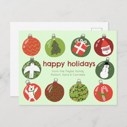 Charmante Weihnachtsschmuck Vintag Xmas CUSTOM Postkarte (Vorne/Hinten)