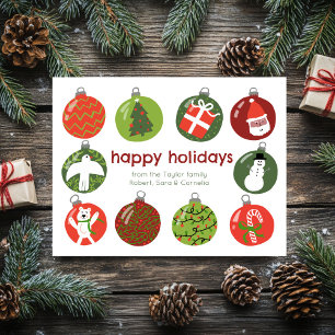 Charmante Weihnachtsschmuck Vintag Xmas CUSTOM Postkarte