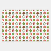 Charmante Weihnachtsschmuck Xmas Streifen Vielfalt Geschenkpapier Set (Vorderseite)
