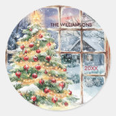 Charmante Weihnachtsschneegeschenke Runder Aufkleber (Vorderseite)