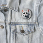 Charmante weiße Katze Button (Beispiel)