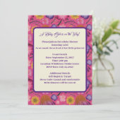 Charmante Wildblume Pink Babydusche Einladung (Stehend Vorderseite)