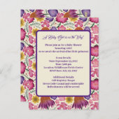 Charmante Wildblume Pink Babydusche Postkarte (Vorne/Hinten)