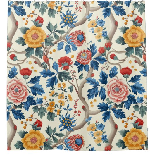 Charmante wilde blumengeschmückte Blickfang Duschvorhang (Vorderseite)