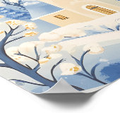 Charmante Winterdörflichkeit in der verschneiten L Poster (Ecke)