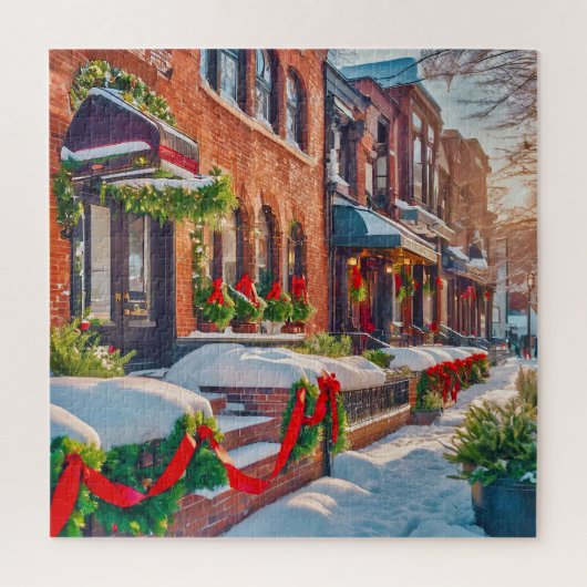 Charmante Winterferienlandschaft Puzzle (Vertikal)
