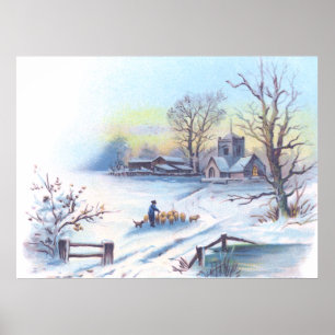 Charmante Winterlandschaft 2 Poster