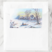Charmante Winterlandschaft 2 Rechteckiger Aufkleber (Tasche)
