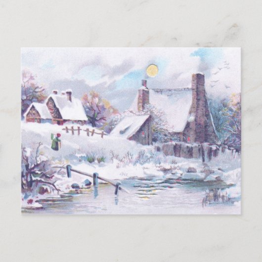 Charmante Winterlandschaft Postkarte (Vorderseite)