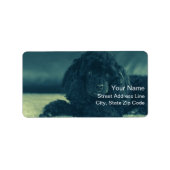 charmanten schwarzen Pudel Adressaufkleber (Vorne)