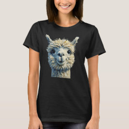 Charmanter Alpaca T - Shirt Ölgemälde