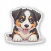 Charmanter Australischer Schäferhund, 3D Fluffines Aufkleber (Vorderseite)