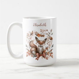 Charmanter Autumnal Woodland Scene Fox Kaffeetasse