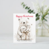 Charmanter Bär Familie Weihnachtsgebäck Postkarte (Stehend Vorderseite)