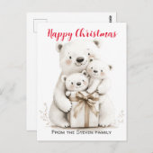 Charmanter Bär Familie Weihnachtsgebäck Postkarte (Vorne/Hinten)