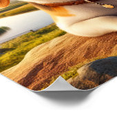 Charmanter Beagle in rustikaler Landschaft Poster (Ecke)