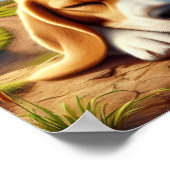 Charmanter Beagle in rustikaler Landschaft Poster (Ecke)