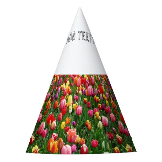 Charmanter Blumengarten ergänzen Text hier Handwer Partyhütchen (Vorderseite)