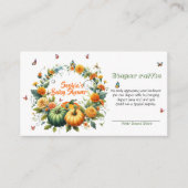 Charmanter Blumenreath mit Kürbis und Schmetterlin Begleitkarte (Vorderseite)