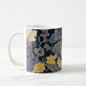 Charmanter Blumenstrahl-Effekt in Gelb und Blau Kaffeetasse (Links)