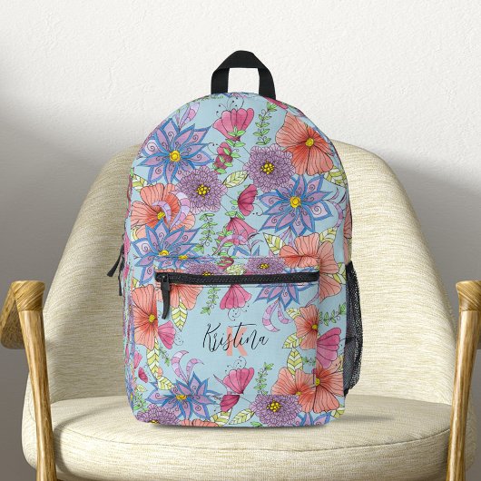 Charmanter botanischer Individuelle Name Bedruckter Rucksack