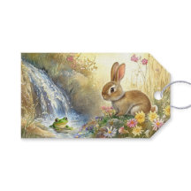 Charmanter Bunny & Frog Wasserfarben-Stil