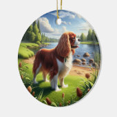 Charmanter Cavalier King Charles Spaniel Erinnerun Keramik Ornament (Links)