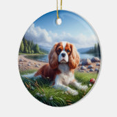 Charmanter Cavalier King Charles Spaniel Erinnerun Keramik Ornament (Links)
