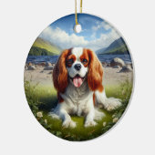 Charmanter Cavalier King Charles Spaniel Erinnerun Keramik Ornament (Links)